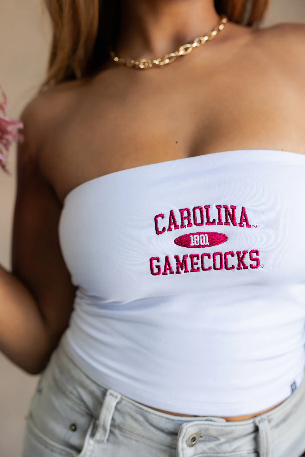 Carolina Gamecocks White & Garnet Tube Top - Image 6