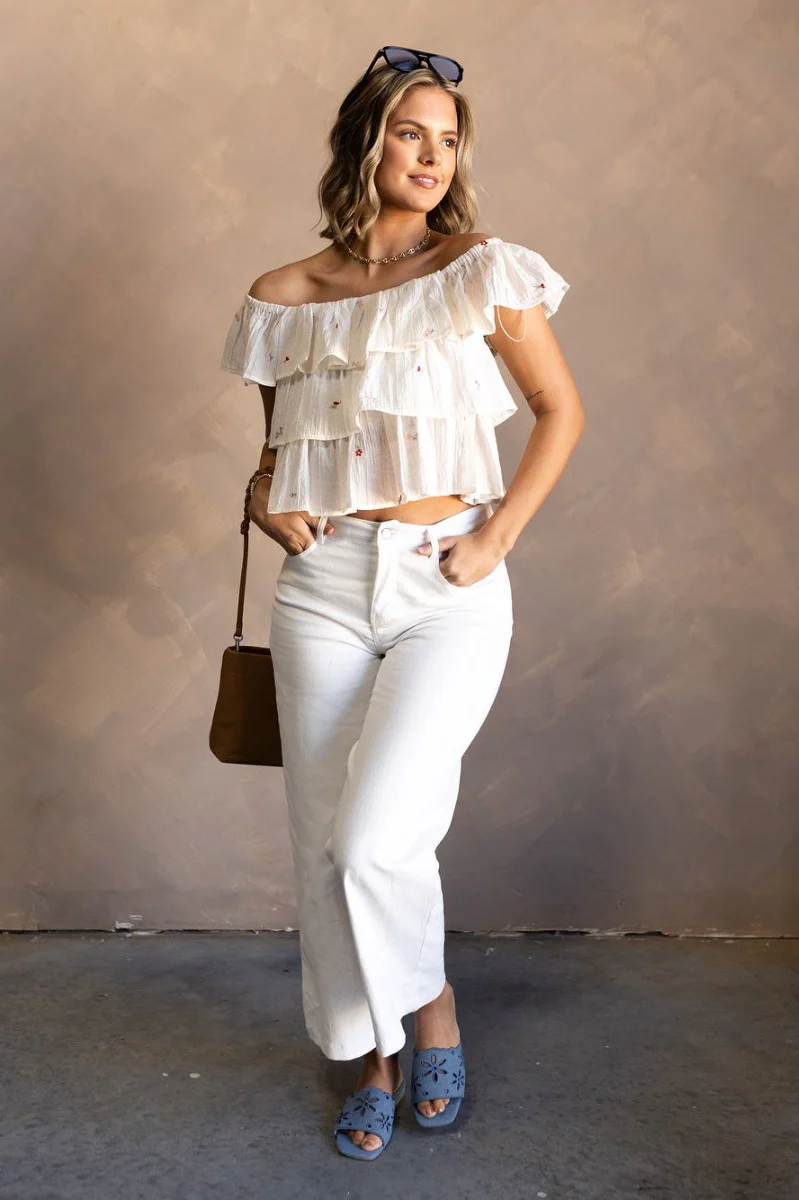 Carolina Ivory Tiered Floral Top - Image 2