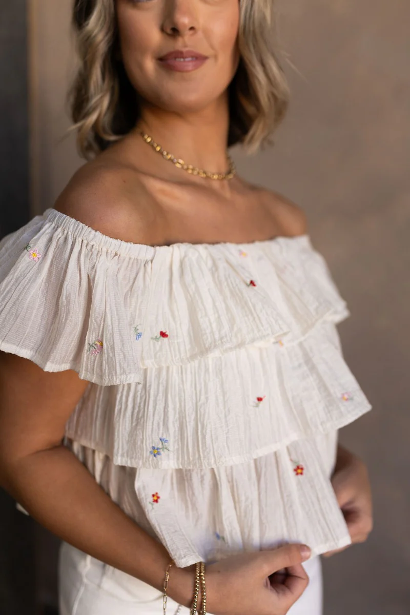Carolina Ivory Tiered Floral Top - Image 6