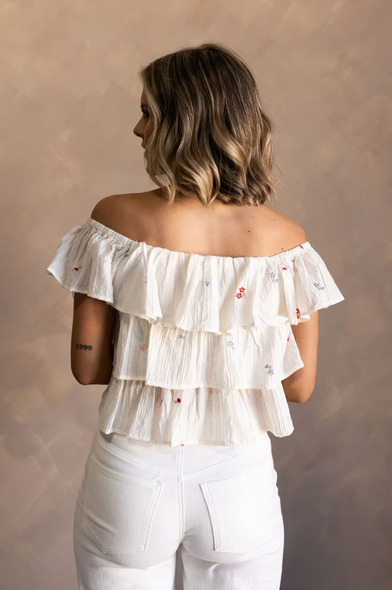 Carolina Ivory Tiered Floral Top - Image 7