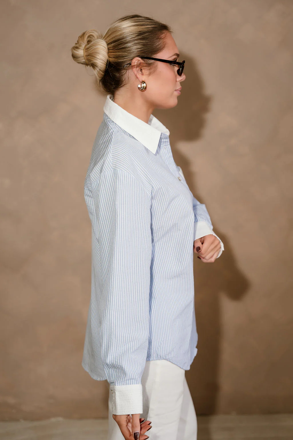 Carolina Light Blue & White Stripe Button-Up Top - Image 6