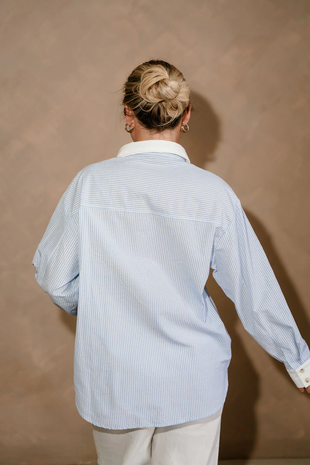 Carolina Light Blue & White Stripe Button-Up Top - Image 8