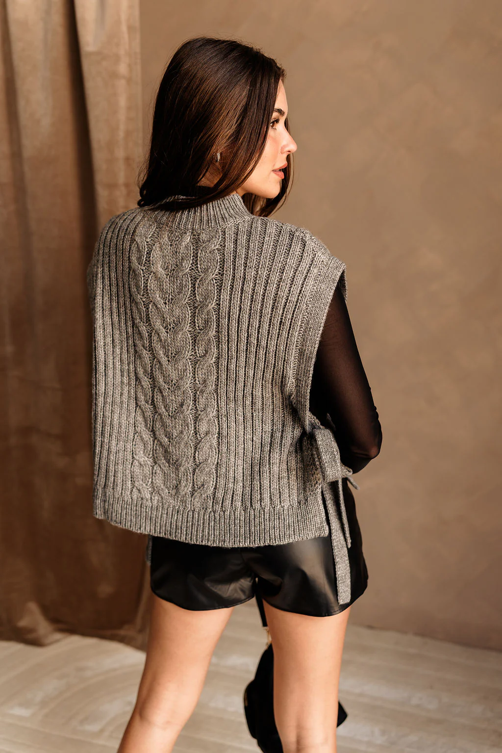Carrie Sleeveless Sweater Poncho - Image 13