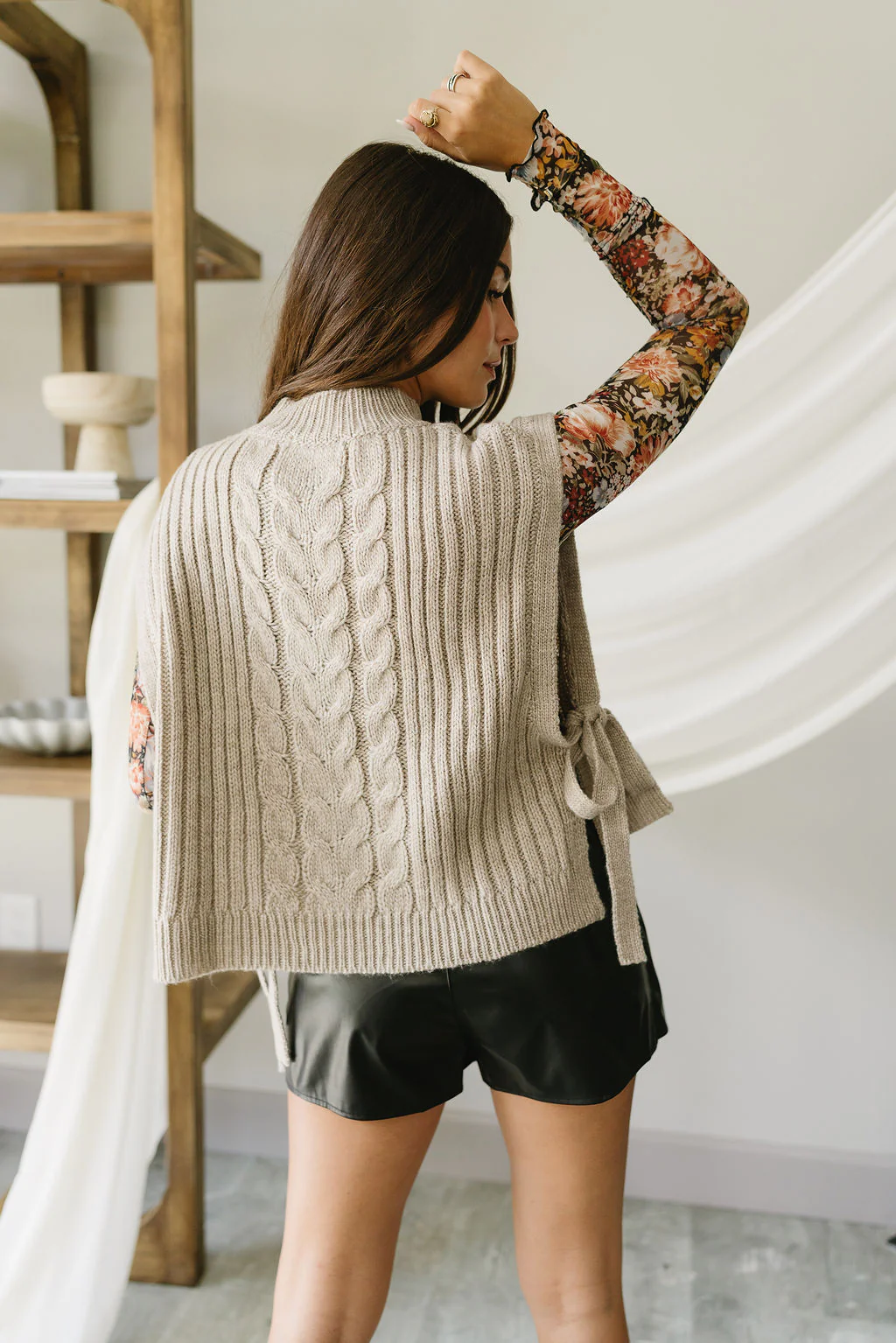 Carrie Sleeveless Sweater Poncho - Image 5