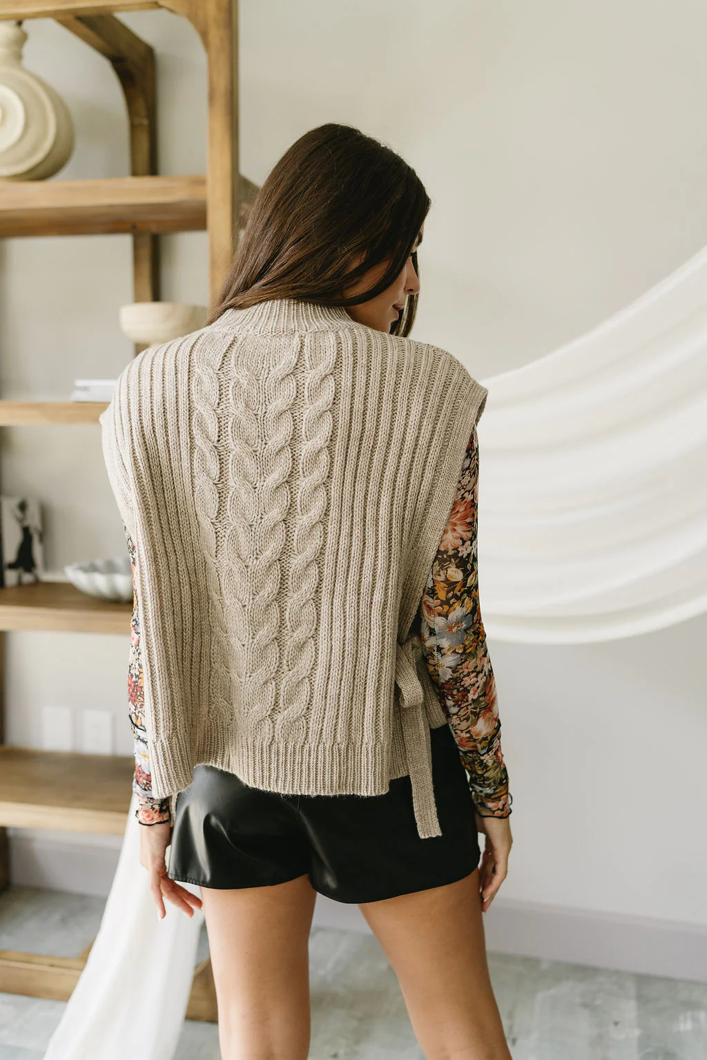 Carrie Sleeveless Sweater Poncho - Image 6