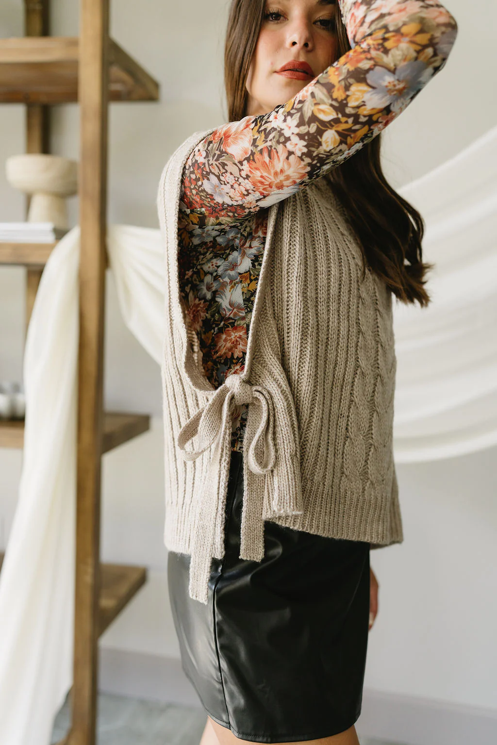 Carrie Sleeveless Sweater Poncho - Image 7