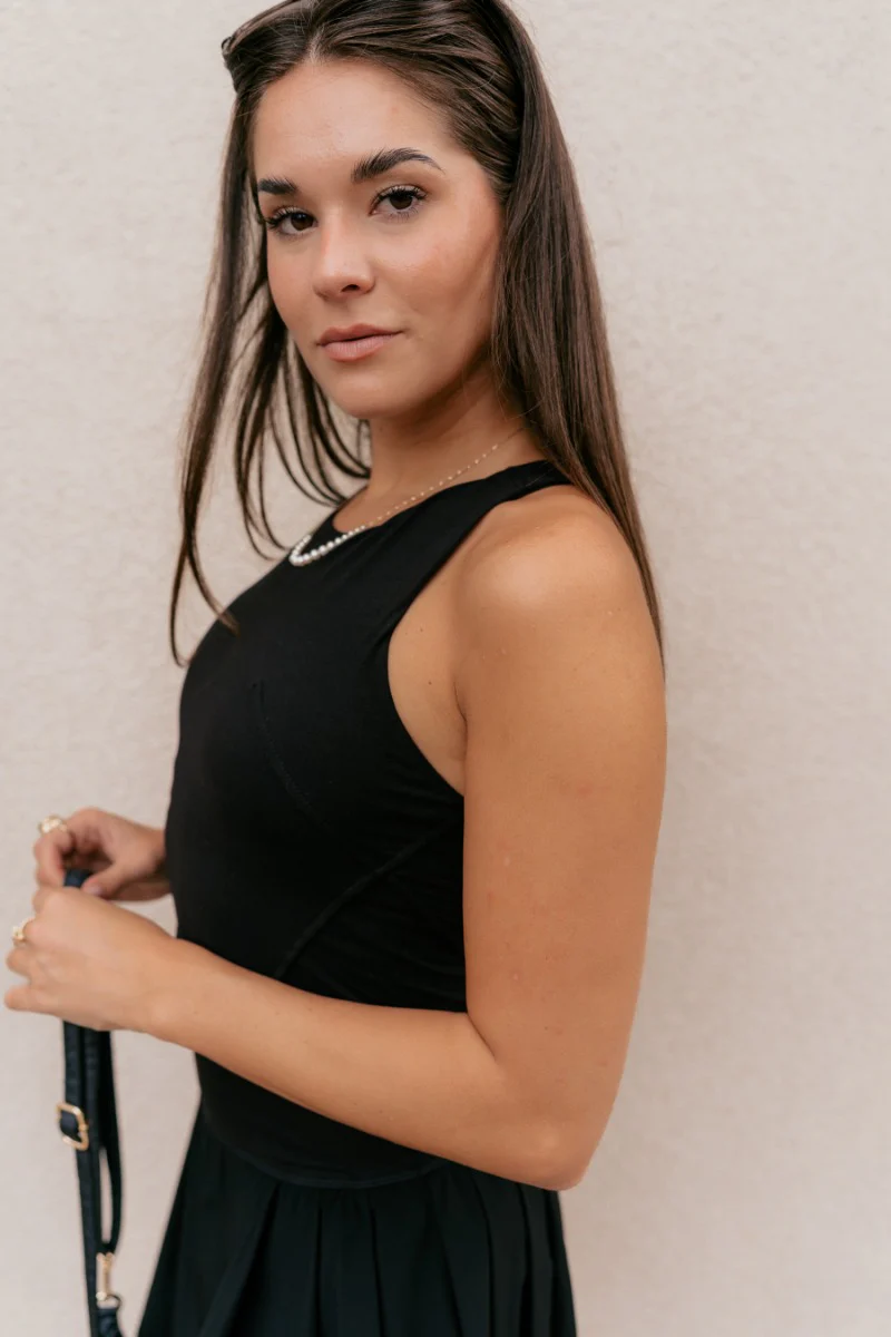 Carter Black Racerback Cropped Tank Top - Image 4