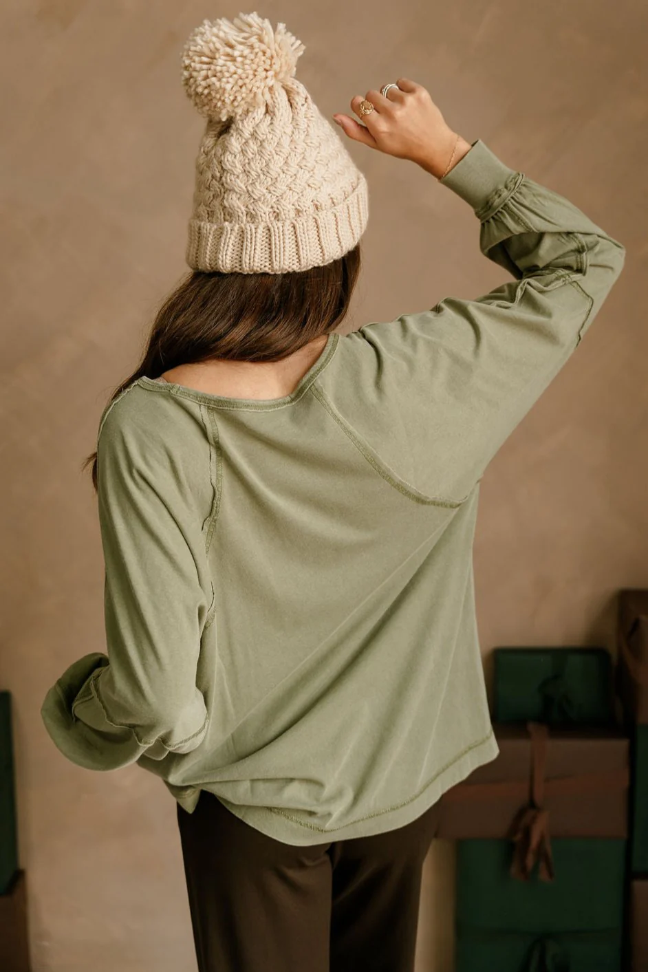 Carter Washed Moss Side Slit Tee - Image 10