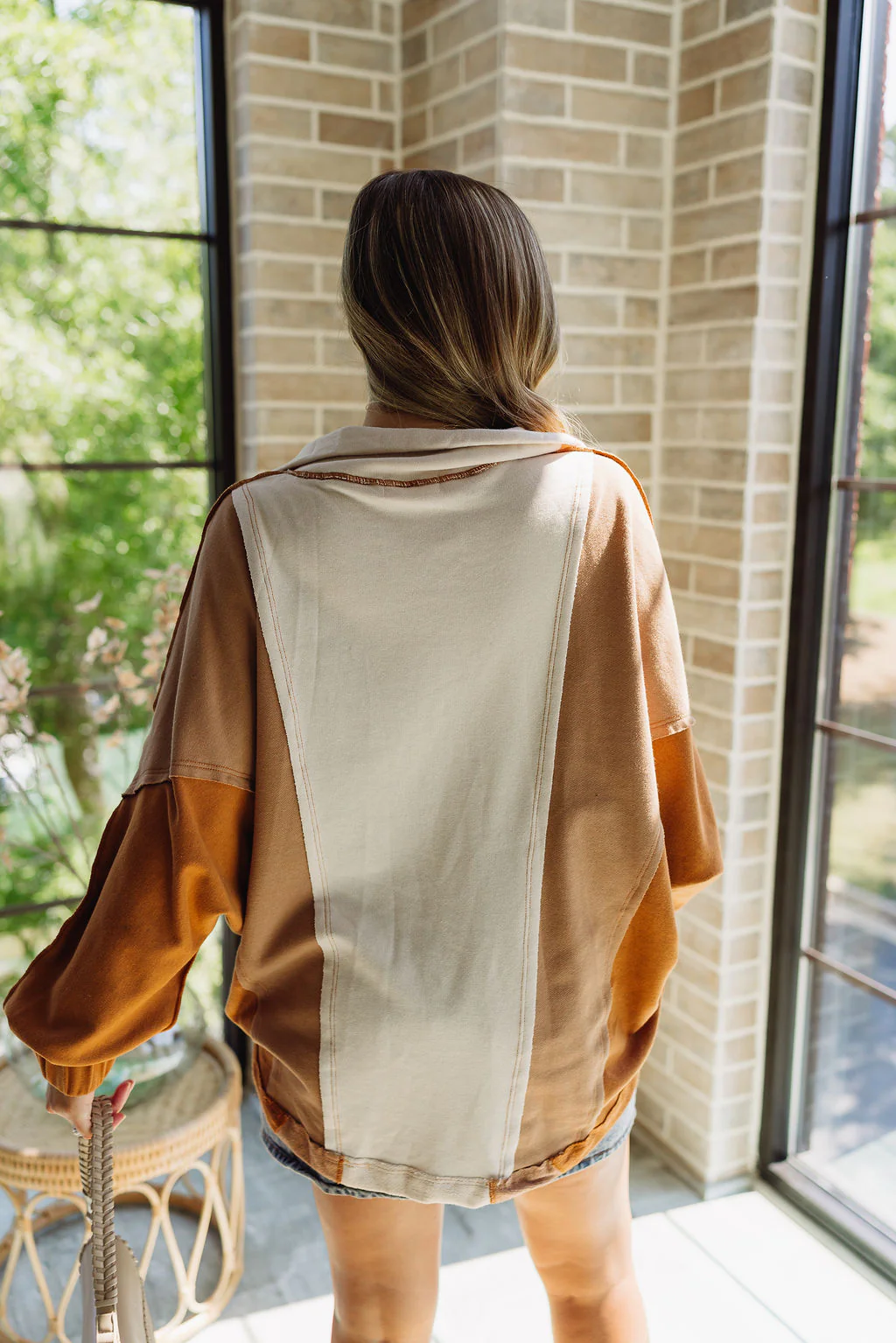 Casey Brown Color Block Sweatshirt - Image 5