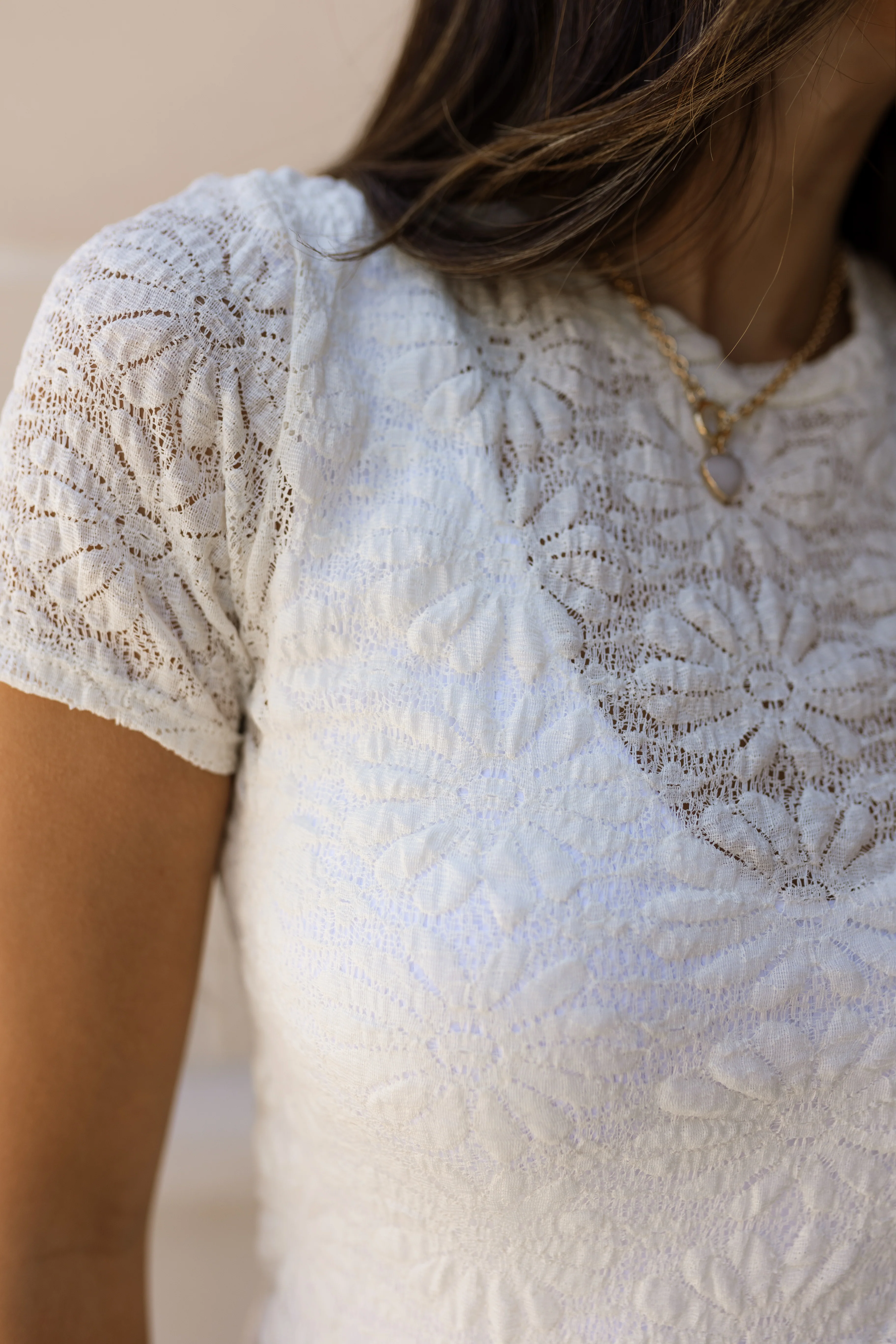 Cassidy Ivory Sheer Floral Top - Image 4