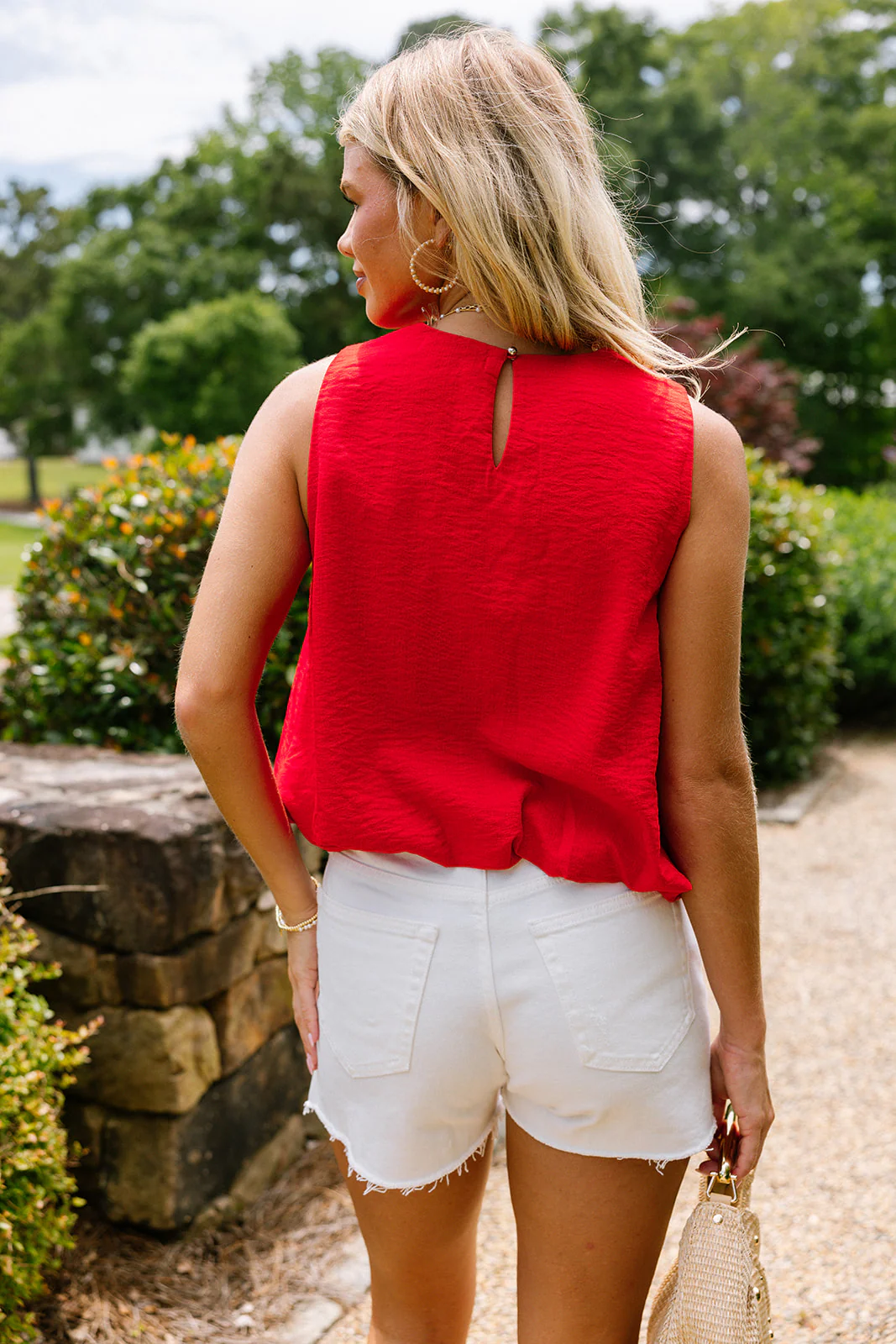 Cassidy Red Bubble Sleeveless Tank - Image 4