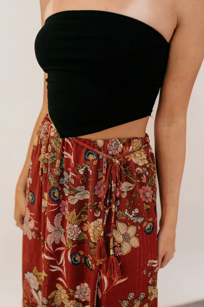 Catalina Rust Multi Floral Maxi Skirt - Image 6