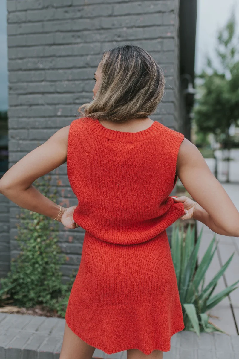 Catalina Sweater Skirt in Red - Image 6