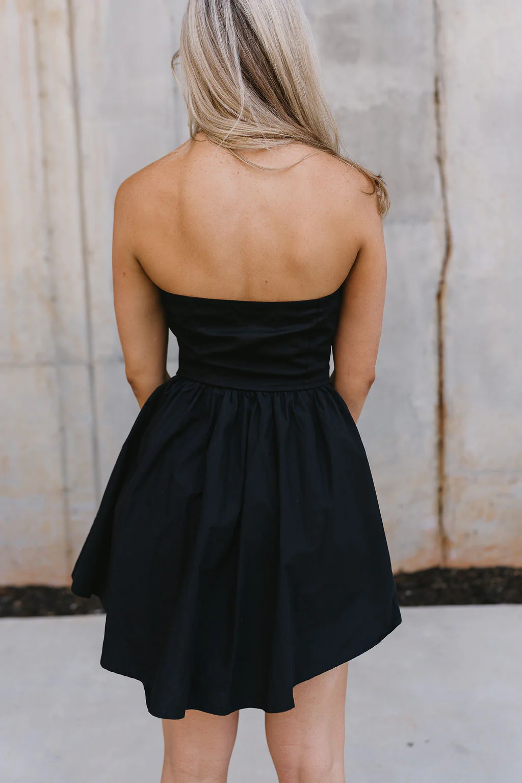 Celeste Black Corset Strapless Mini Flare Dress - Image 4