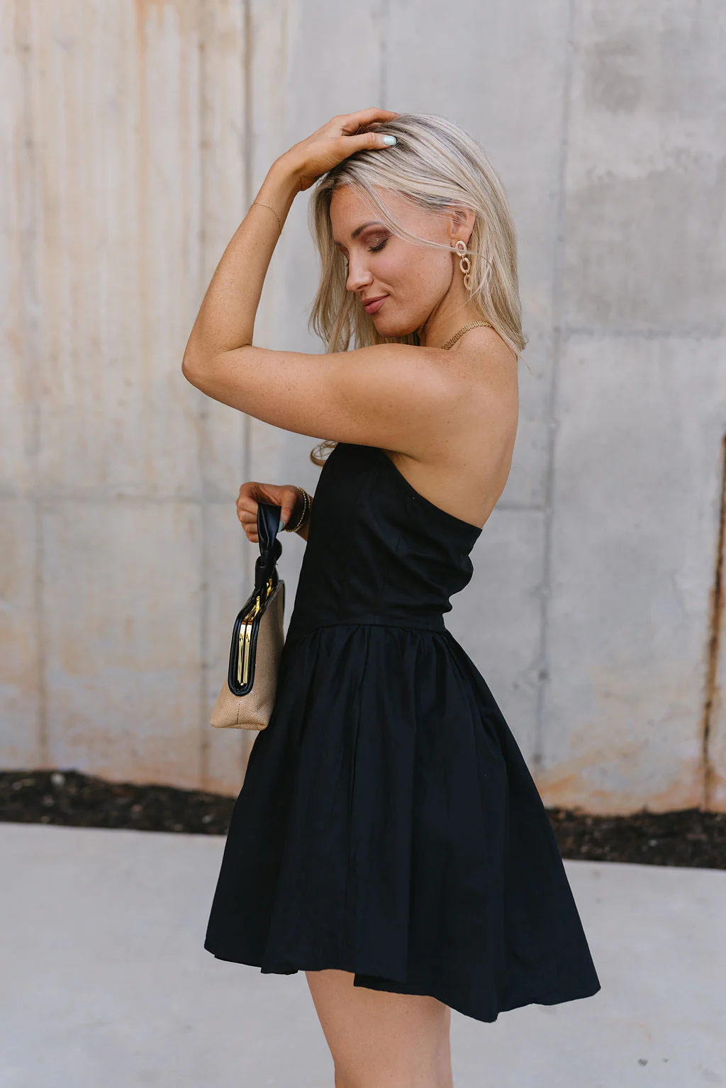 Celeste Black Corset Strapless Mini Flare Dress - Image 6