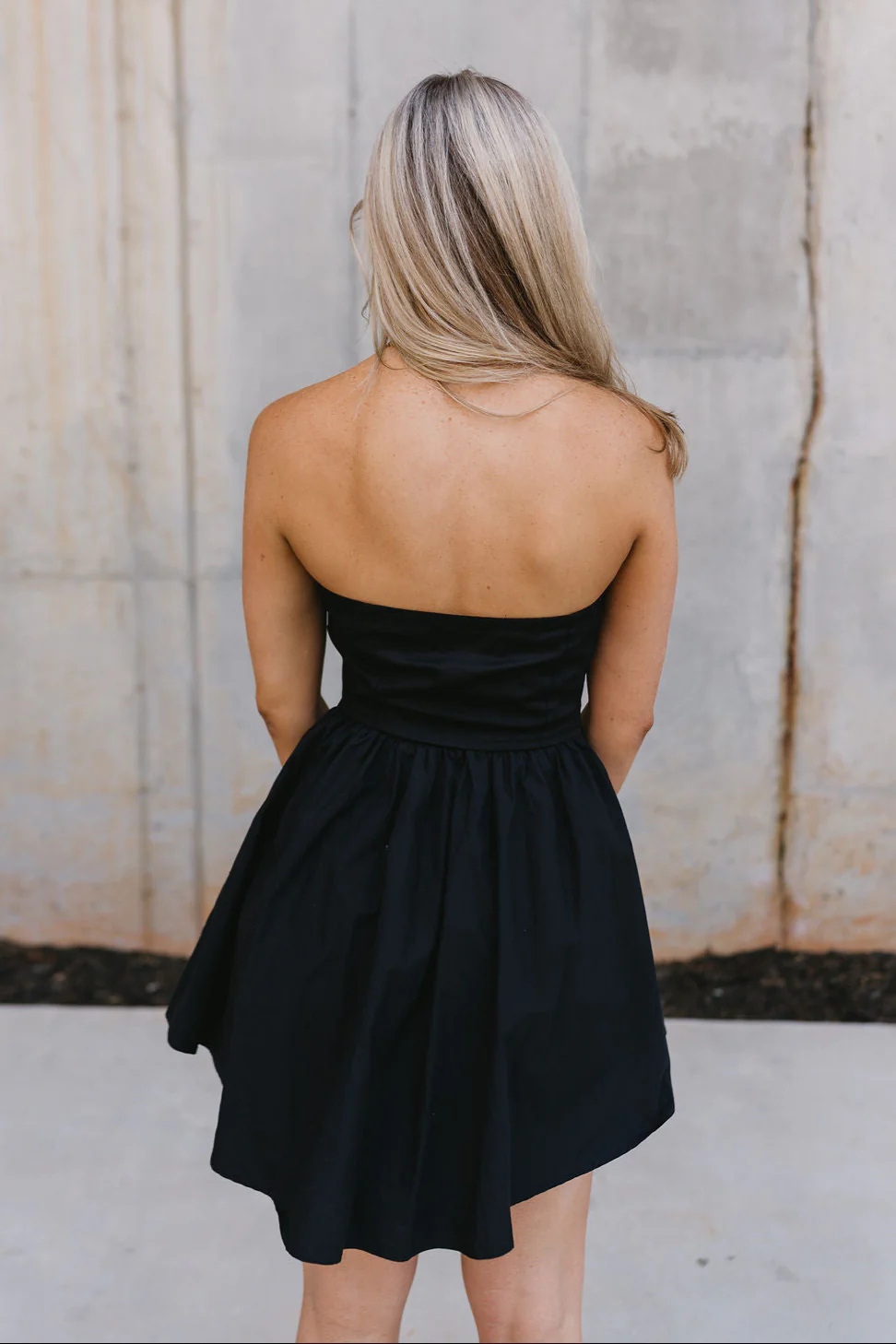 Celeste Black Corset Strapless Mini Flare Dress - Image 7