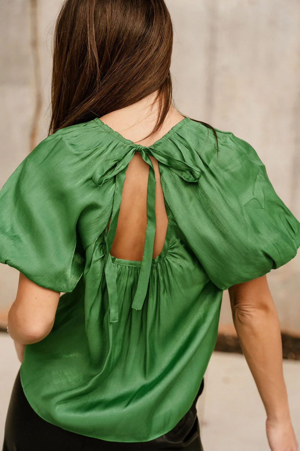 Celia Green Shimmer Puff Sleeve Top - Image 6