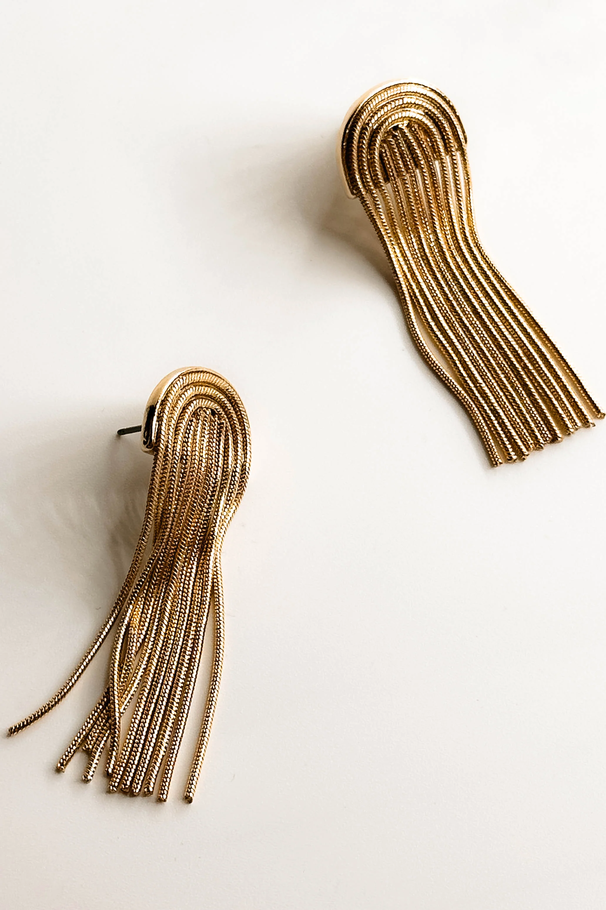 Celine Gold Arch Fringe Earrings