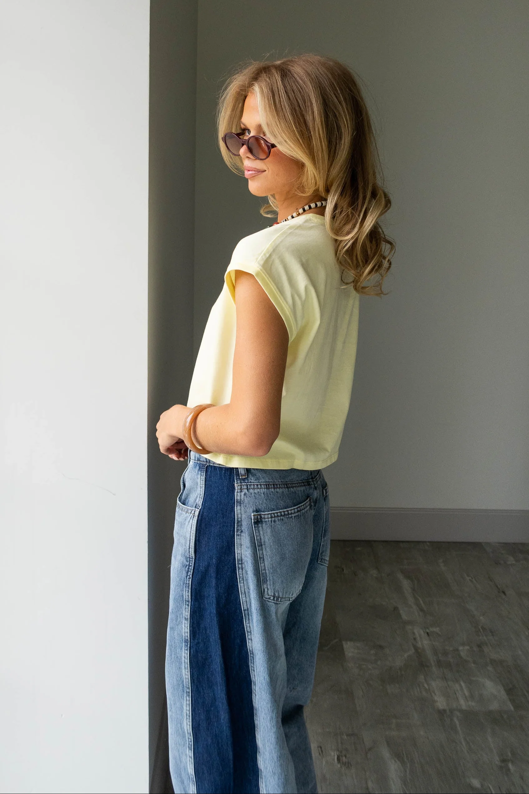 Celine Pale Yellow Short Sleeve Top - Image 5