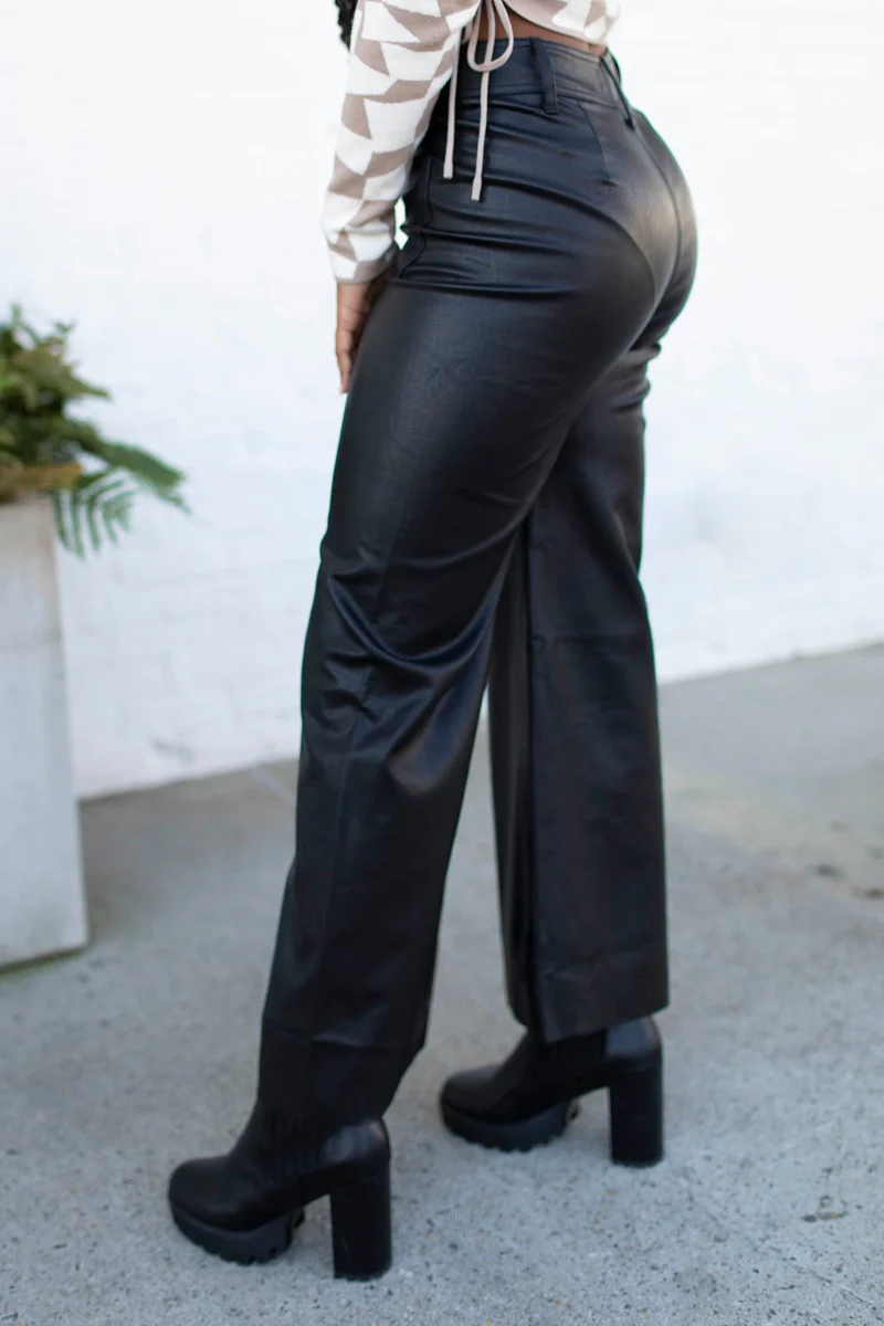 Center of Attention Faux-Leather Pants - Image 5