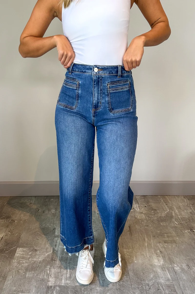 Ceros: Florence Medium Wash Wide Leg Jeans - Image 4