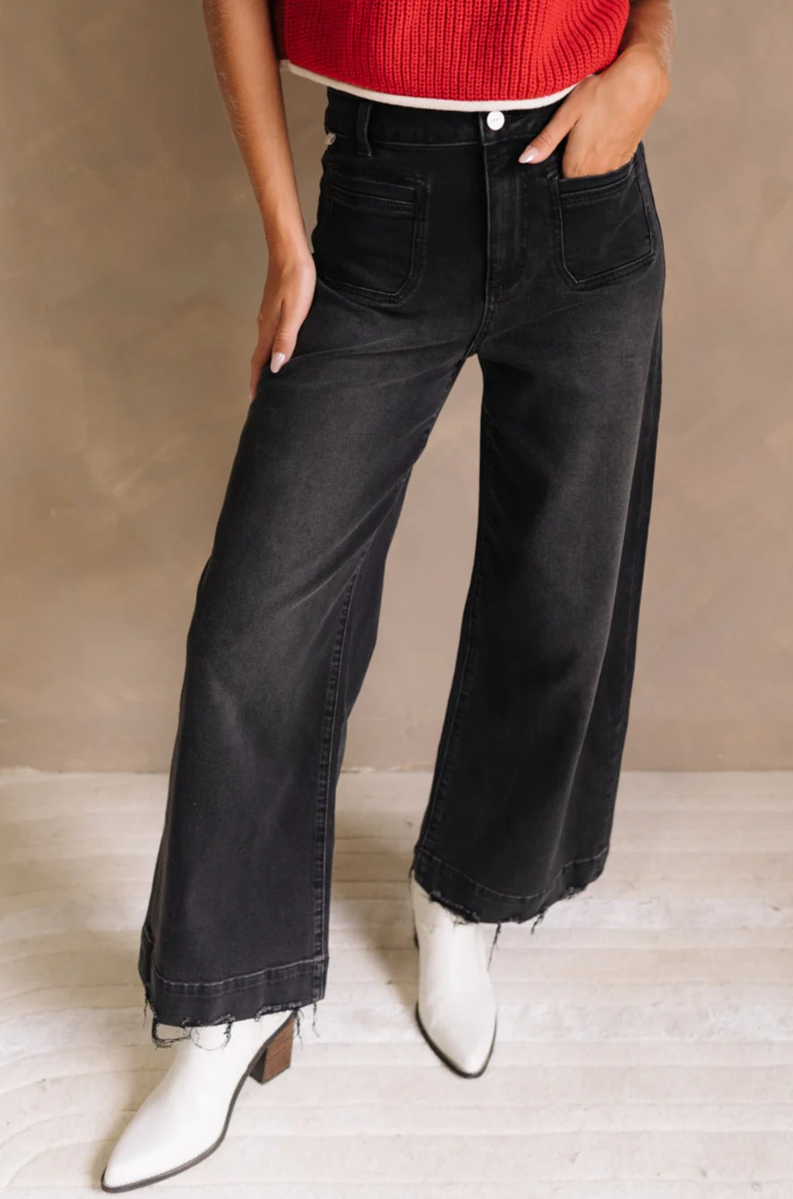Ceros: Florence Black Wide Leg Jeans