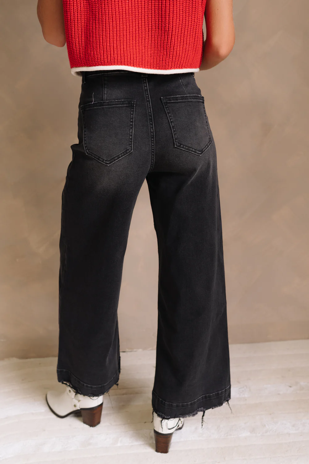 Ceros: Florence Black Wide Leg Jeans - Image 6