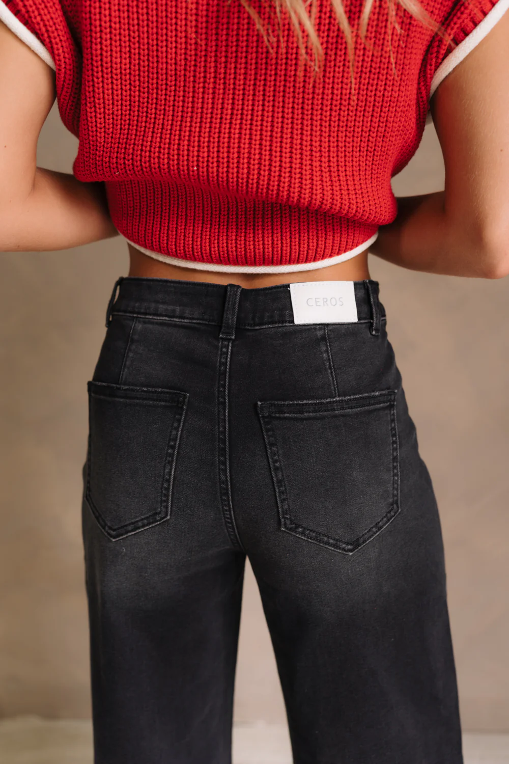 Ceros: Florence Black Wide Leg Jeans - Image 7