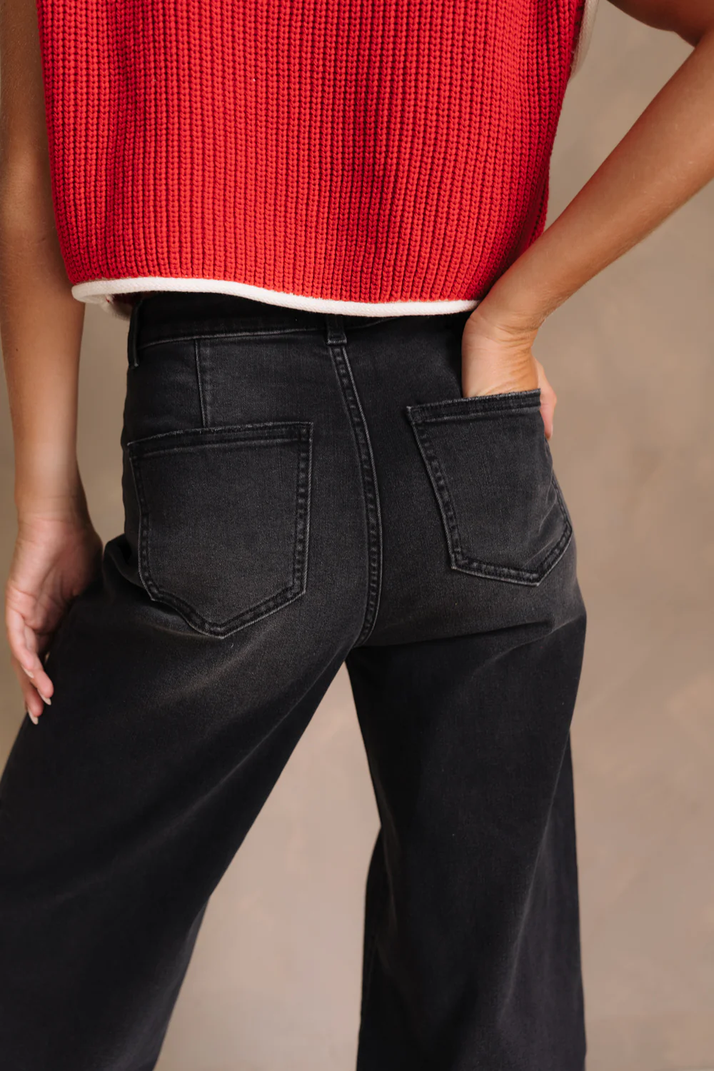 Ceros: Florence Black Wide Leg Jeans - Image 8