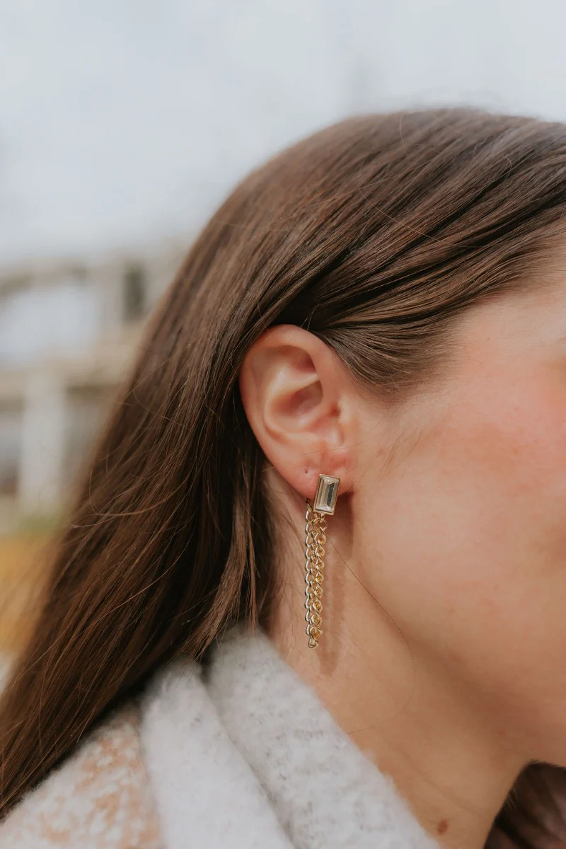 Chain Reaction Gold Earrings