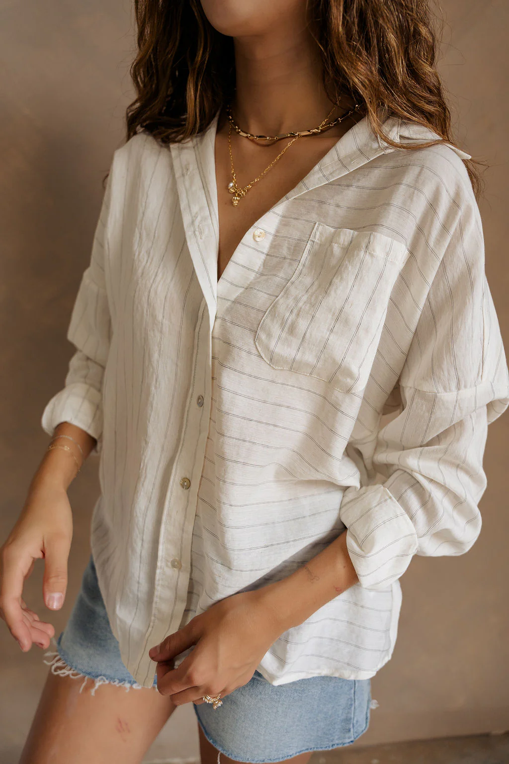 Charlie White & Black Stripe Button-Up Top - Image 2