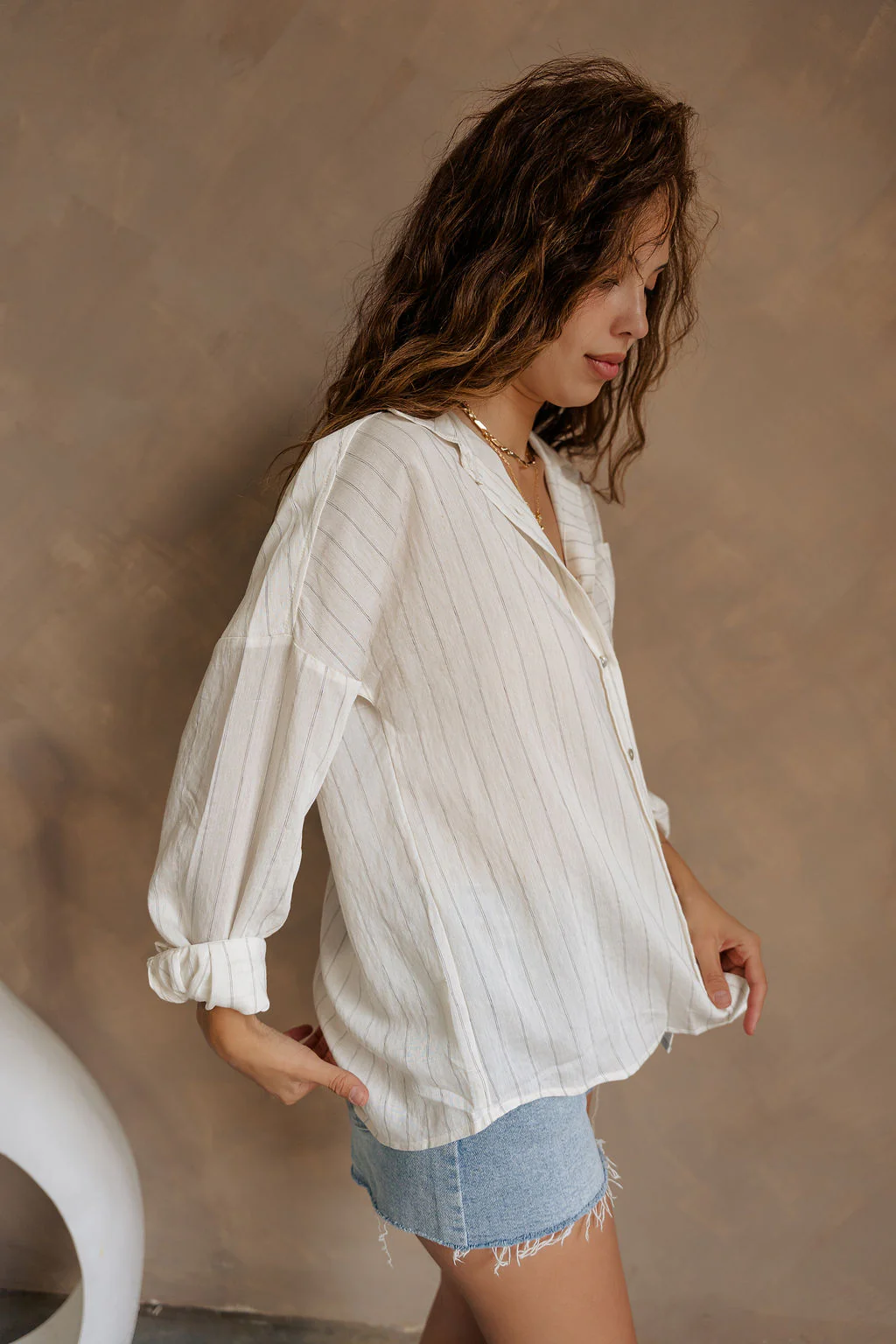 Charlie White & Black Stripe Button-Up Top - Image 3