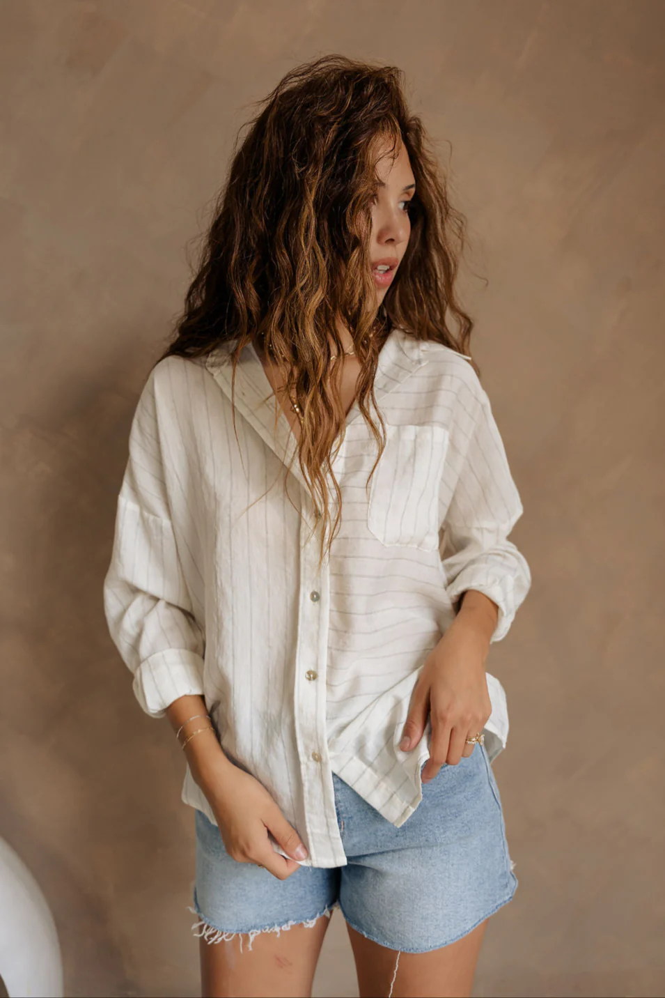 Charlie White & Black Stripe Button-Up Top - Image 5