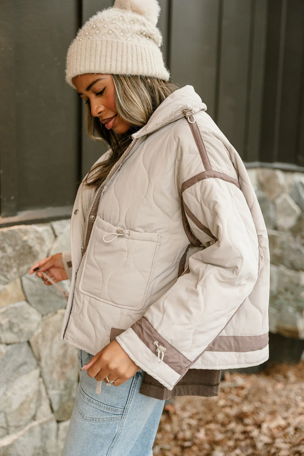 Charlotte Ecru Quilted Puffer Jacket - Image 10