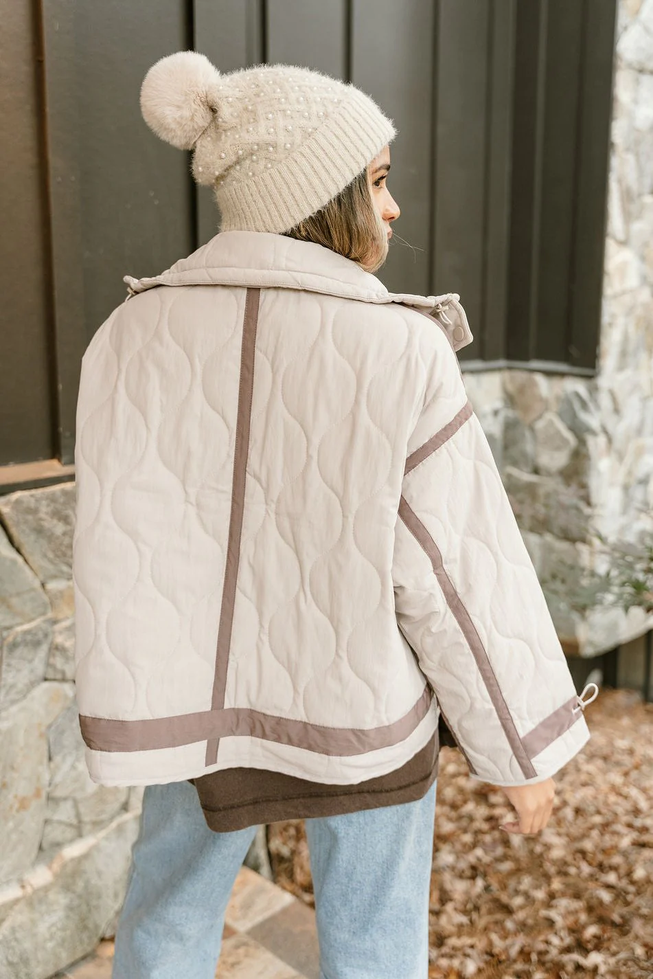 Charlotte Ecru Quilted Puffer Jacket - Image 11