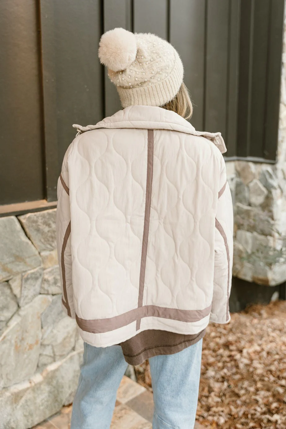 Charlotte Ecru Quilted Puffer Jacket - Image 4