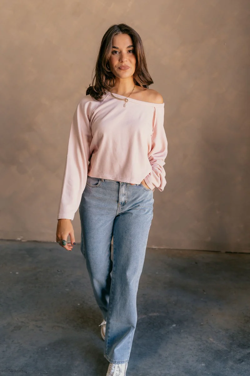 Charlotte Light Pink Raglan Sweatshirt - Image 2