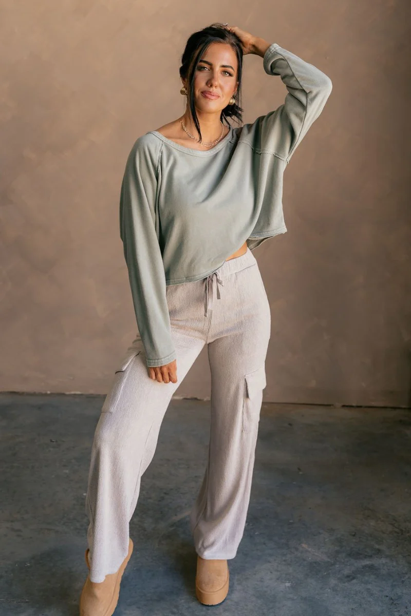 Charlotte Sage Green Raglan Sweatshirt