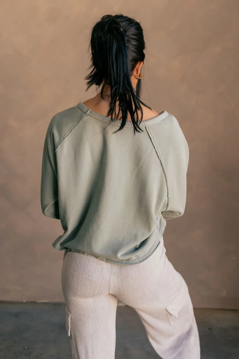 Charlotte Sage Green Raglan Sweatshirt - Image 6
