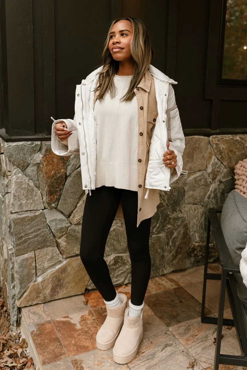 Charlotte White Quilted Puffer Jacket - Image 3
