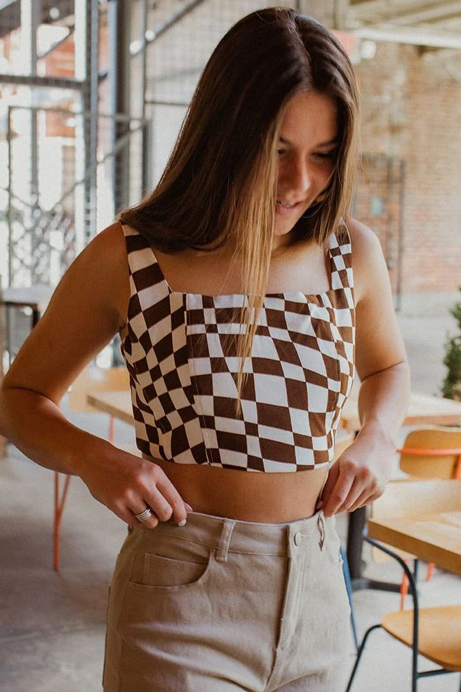 Check Mate Crop Top