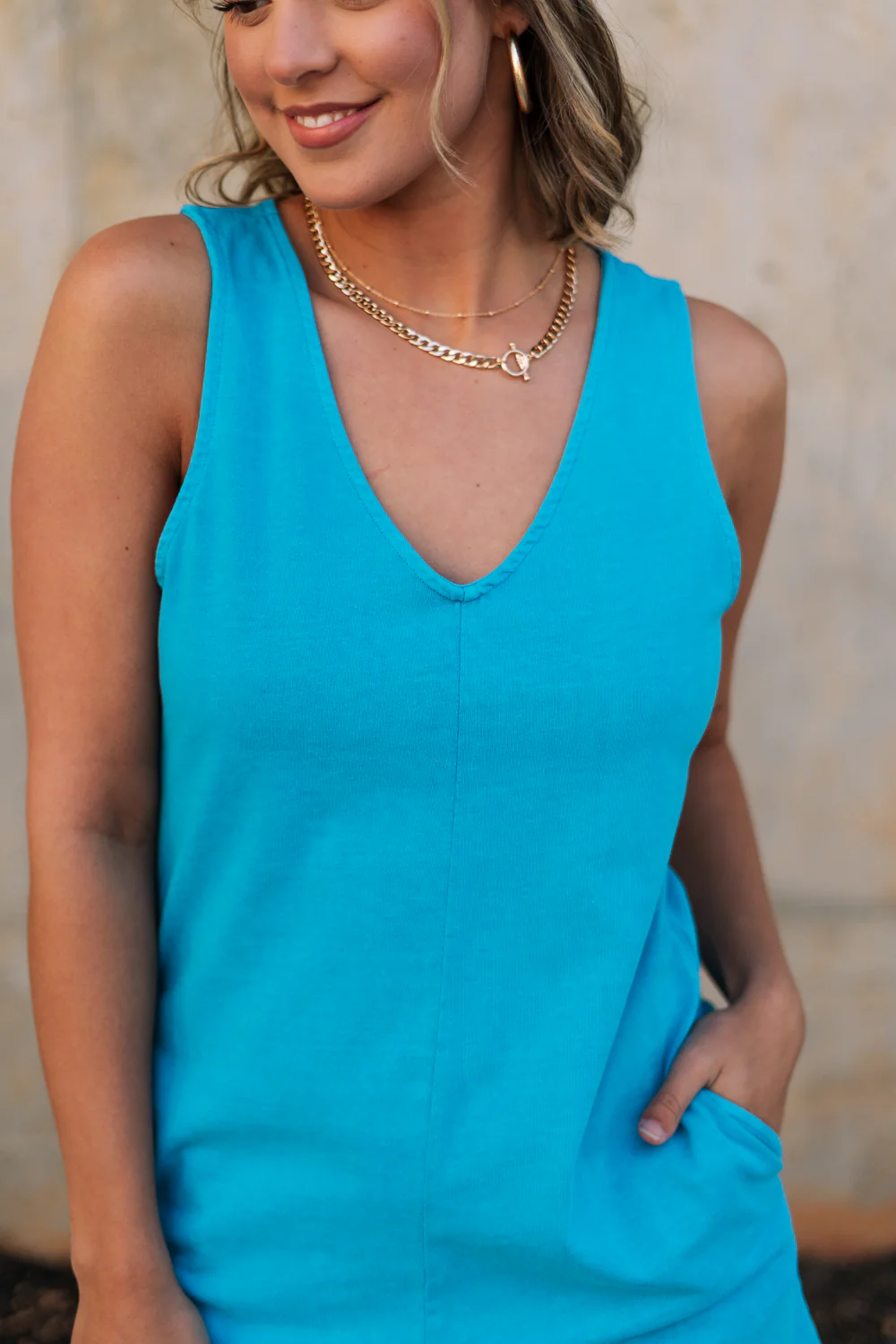 Chelsea Blue Sleeveless Romper - Image 3