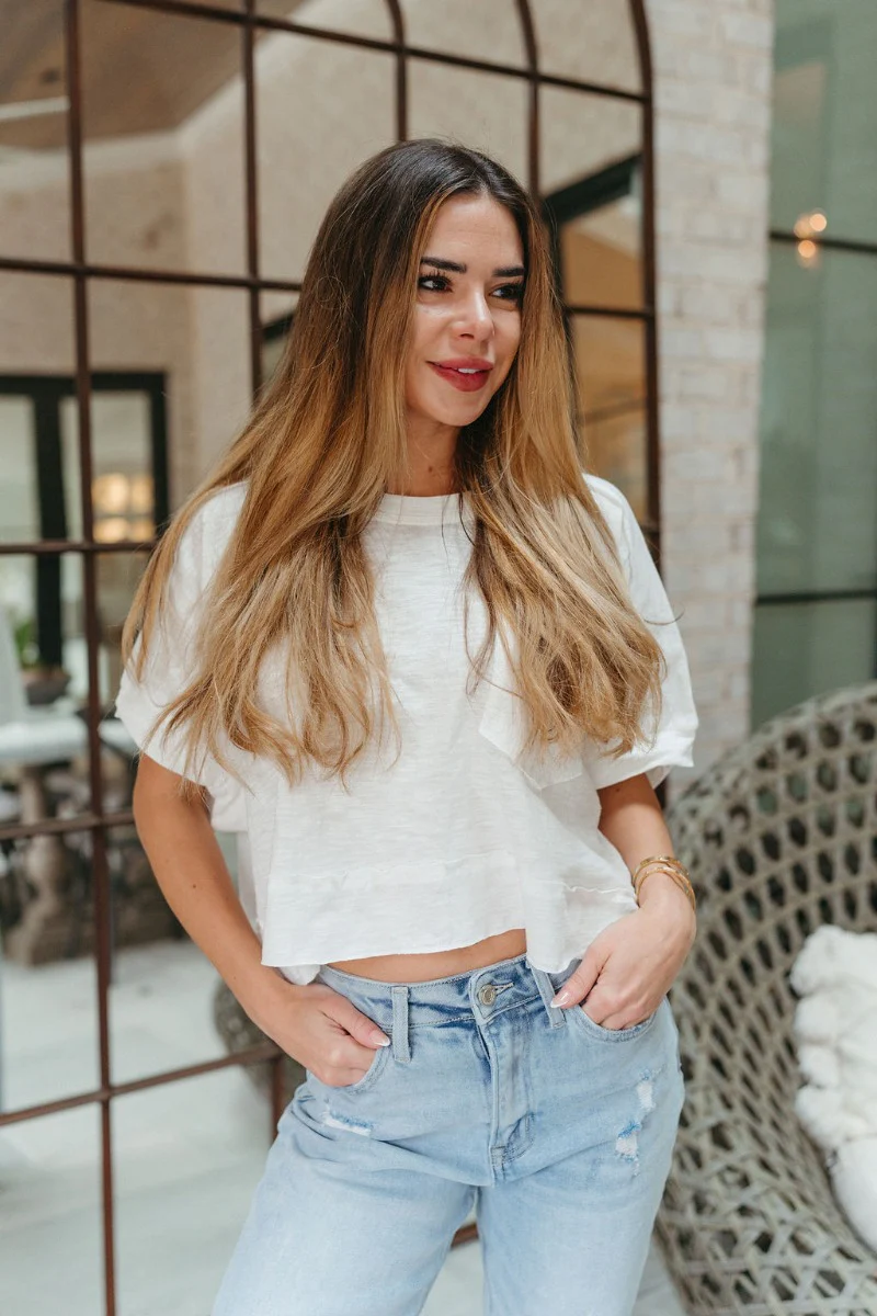 Chill Out Top in White - Image 2