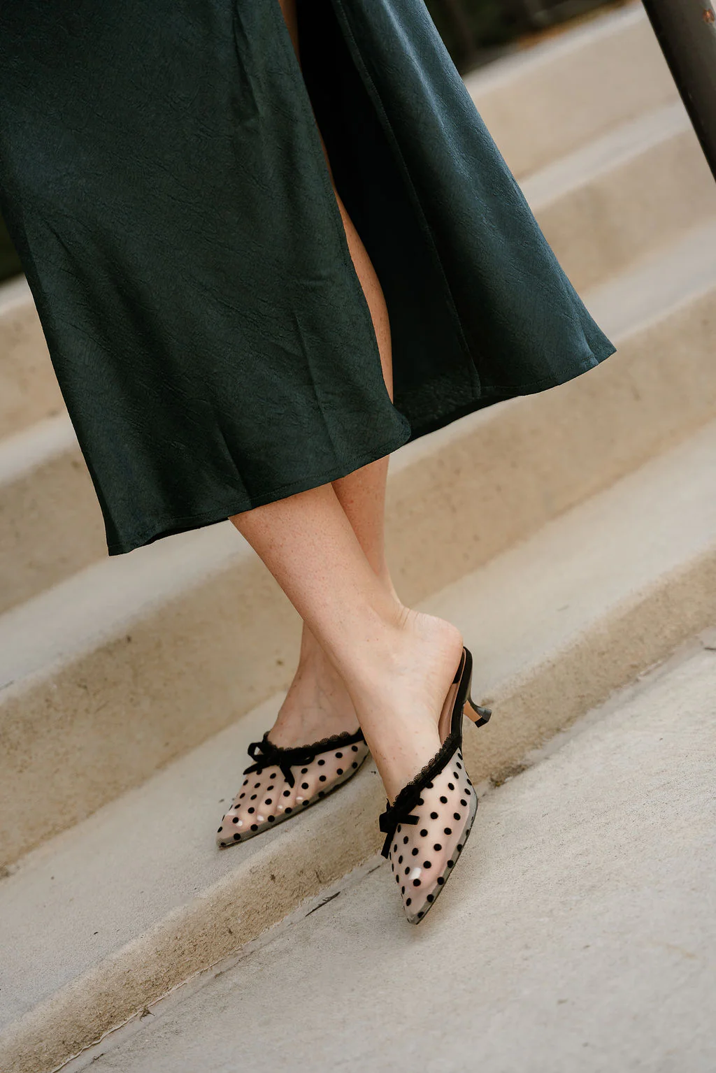 Chinese Laundry Mel Dot Mesh Kitten Heel