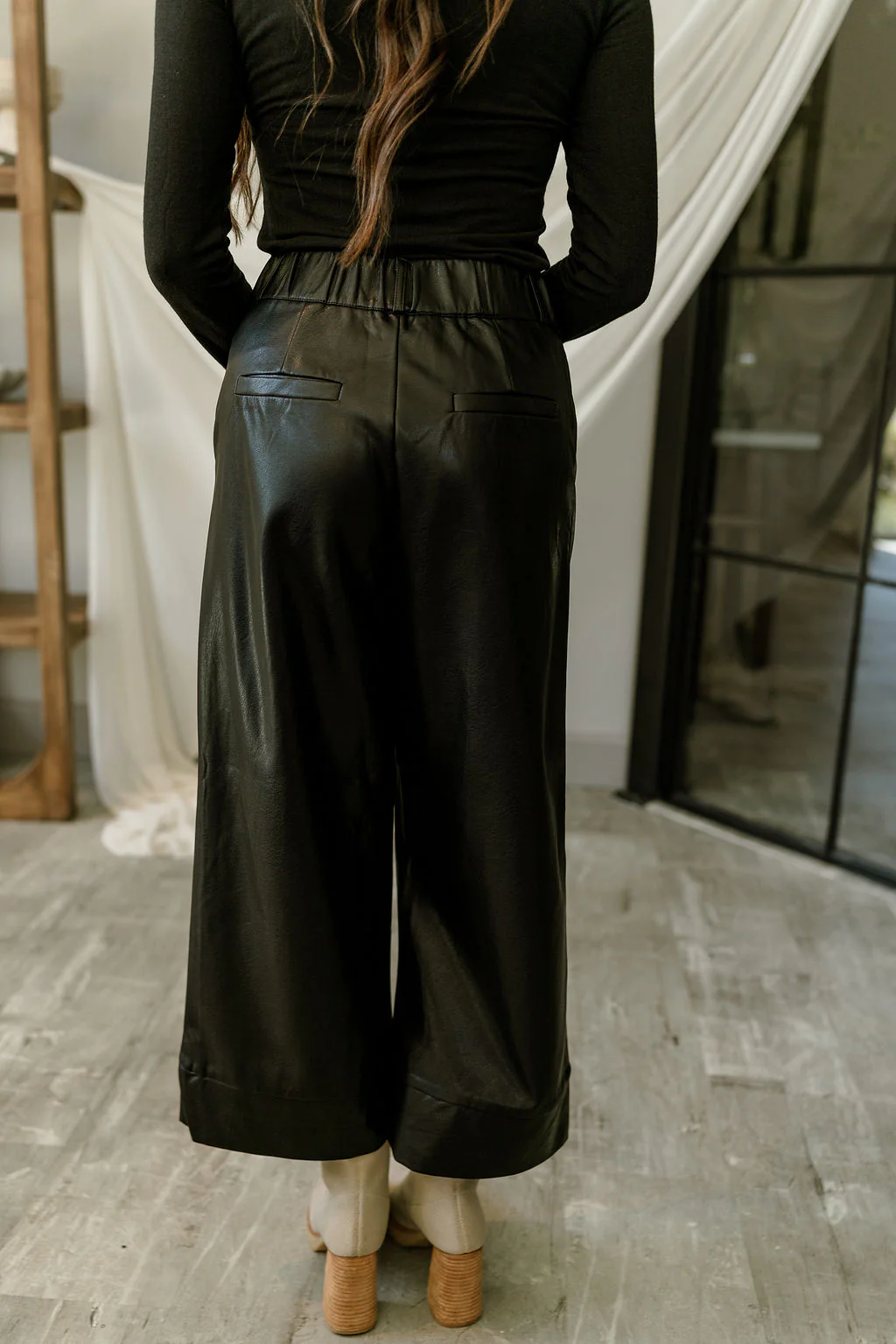 Chrishell Black Faux Leather Pants - Image 6