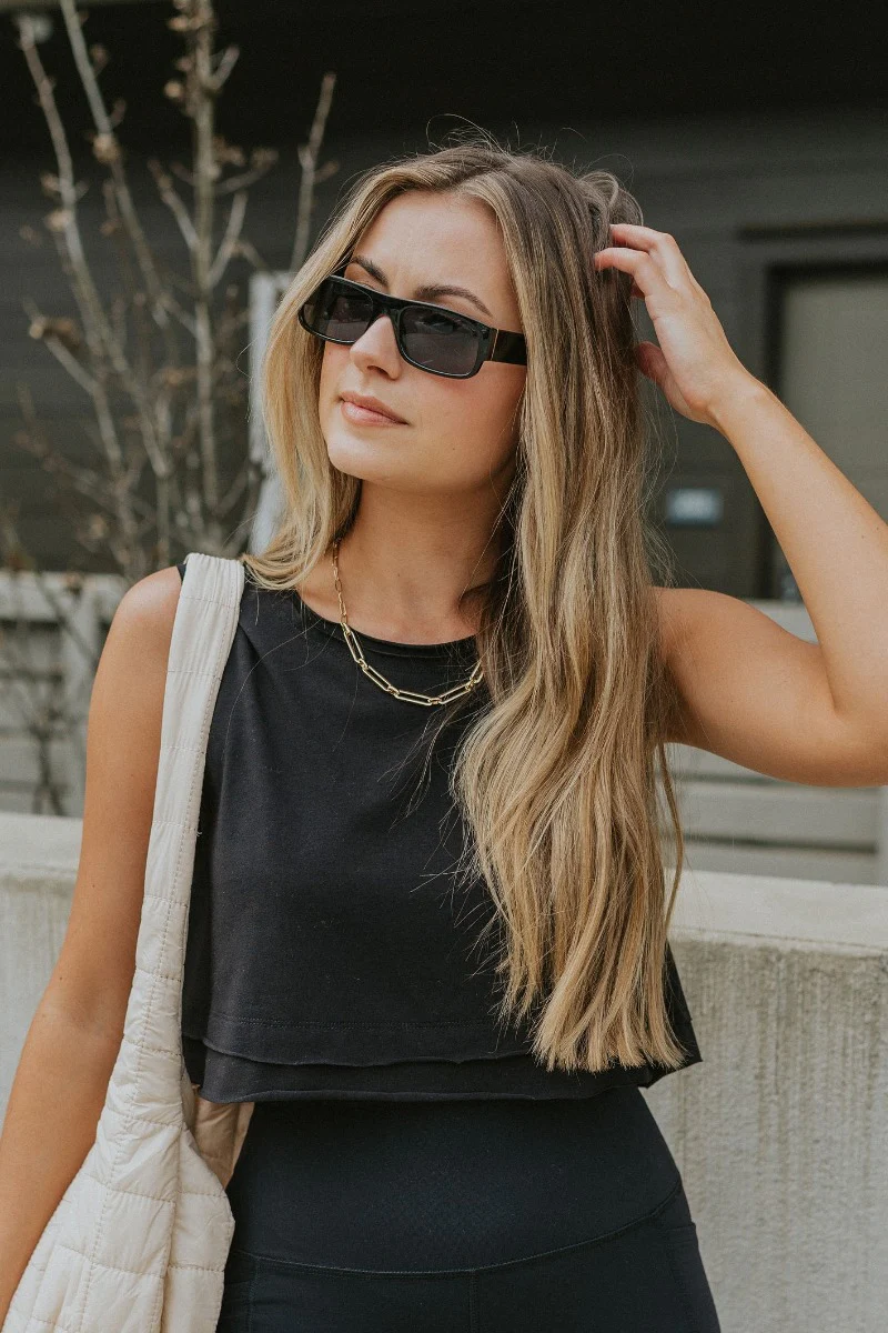 City Life Cropped Tank in Black