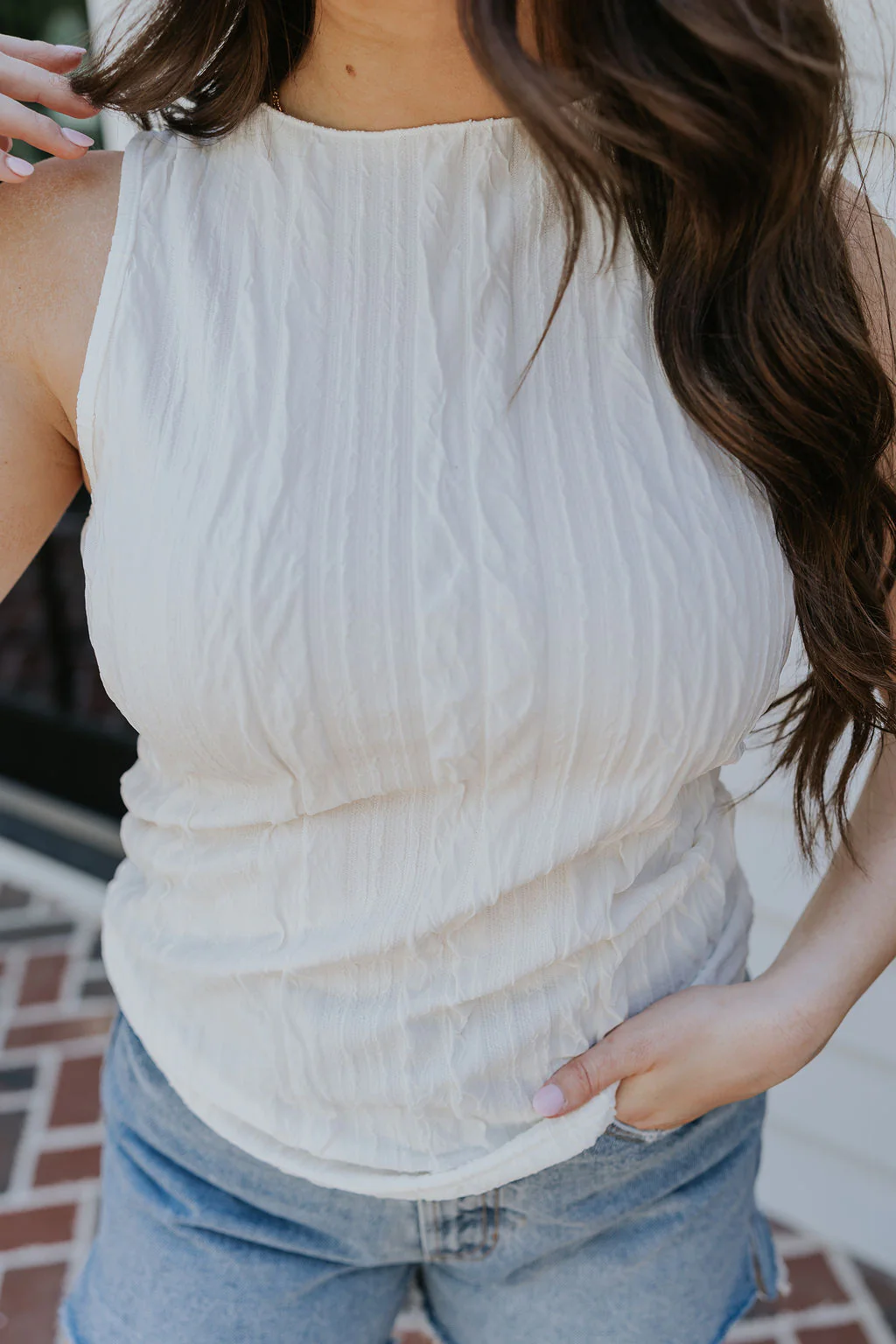 Clara Cream Textured Tank - Image 3