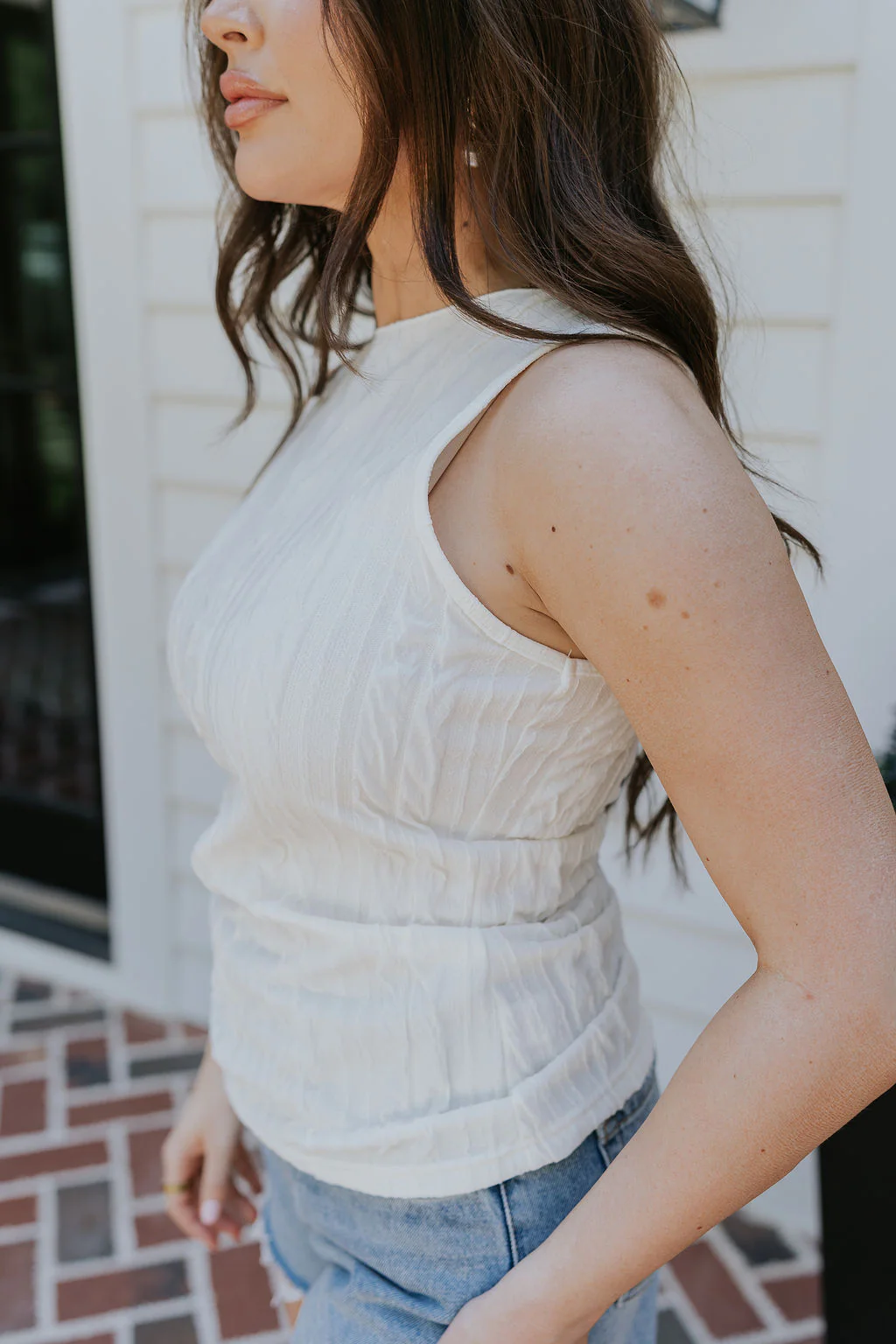 Clara Cream Textured Tank - Image 4