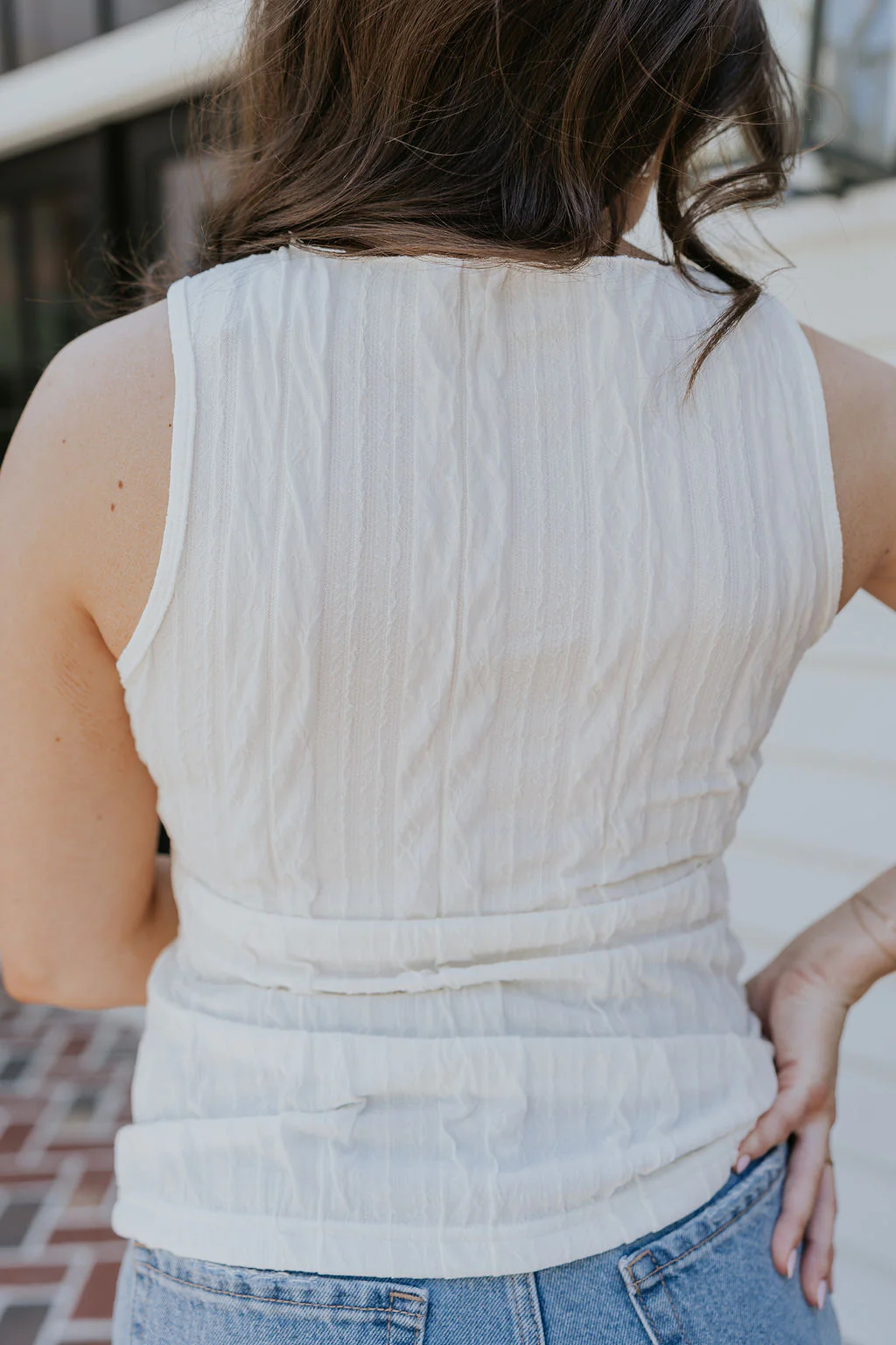 Clara Cream Textured Tank - Image 7
