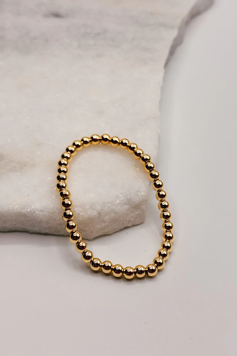 Clara Gold 6mm Beaded Water Resistant Bracelet - Image 2